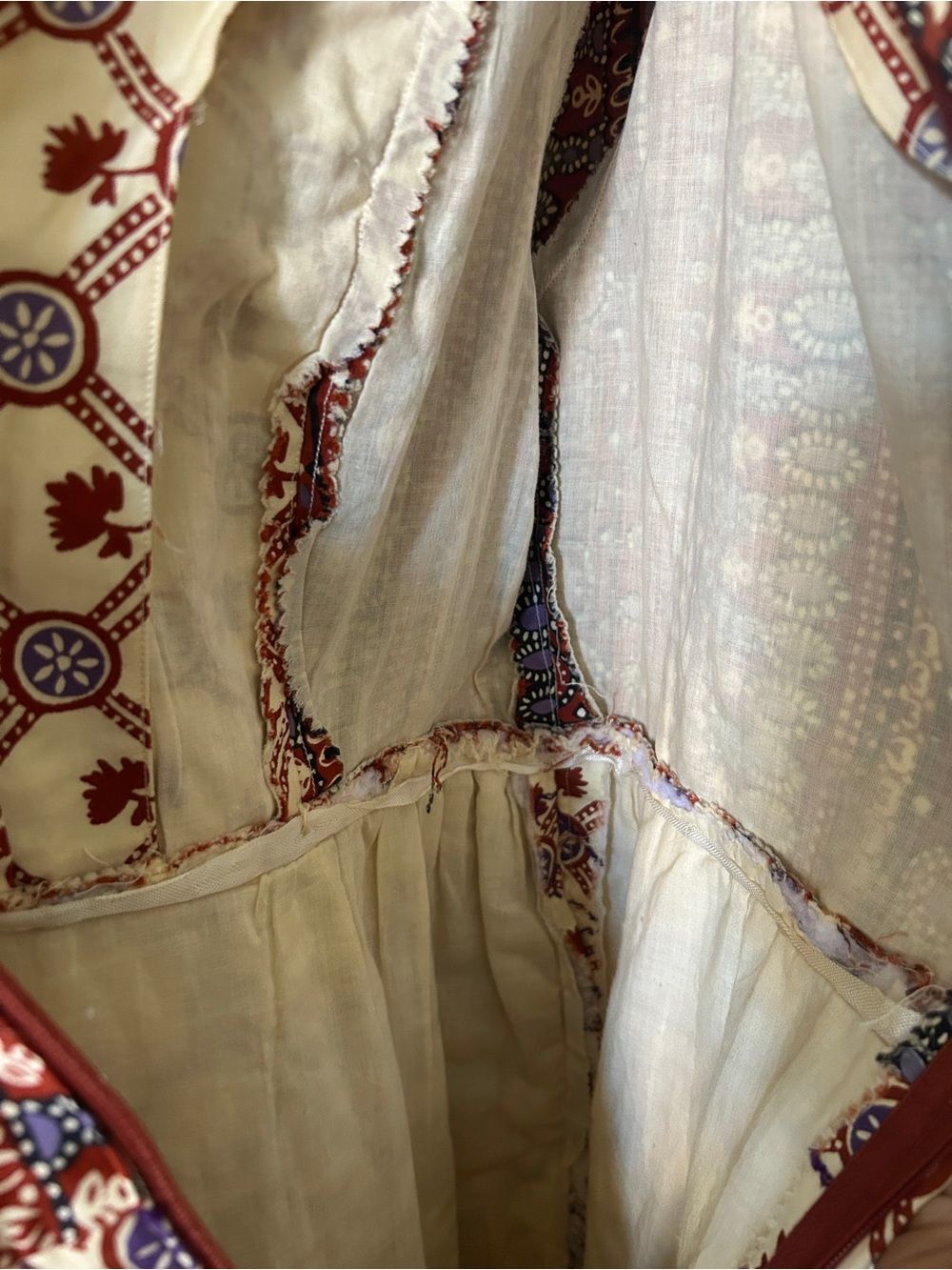 Vintage 1970s Del-Ann's Quilted Prairie Dress Cottagecore Retro Western Boho - Picture 9 of 13